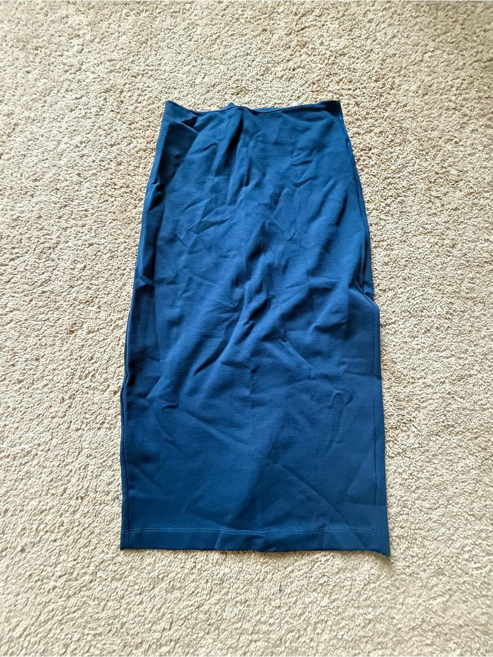 Solemio Deep Navy High-Waist Pencil Skirt